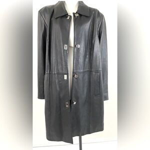 Alfani Car Women’s Outerwear Black Leather Jacket Size Medium